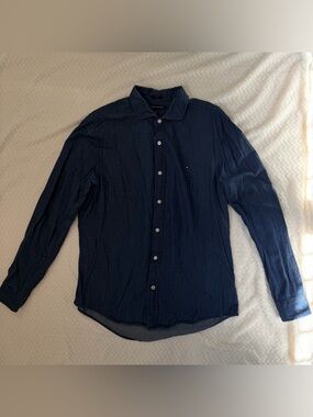 Tommy Hilfiger Dark Navy Long-Sleeve Button-Down Shirt